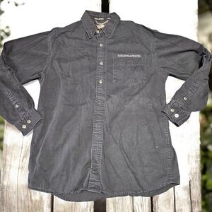 Harley-Davidson Men's Embroidered Charcoal Button-Down Shirt